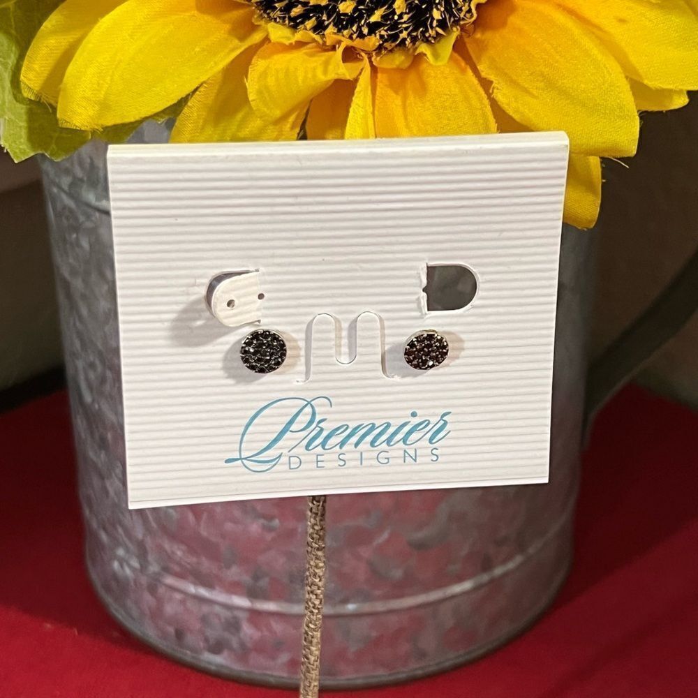 Premier Designs Brilliance Black Stud Earrings #PDER1